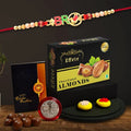 (K1_12_ca32) Rakhi Combo With Chocolate Almonds 32gm Rakhi Chocolate For Brother Rakhi With Chocolate Rakhi With Gift Rakhi Combo Set Of 1 Rakhi Chocolate