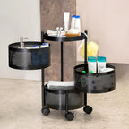 Metal Round High Quality Kitchen Trolley With Wheels (3 Layer 1 Pc) 75% OFF
