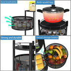 Metal Round High Quality Kitchen Trolley With Wheels (3 Layer 1 Pc) 75% OFF